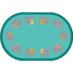 Childcraft Counting Elephants Carpet, Oval 4002150