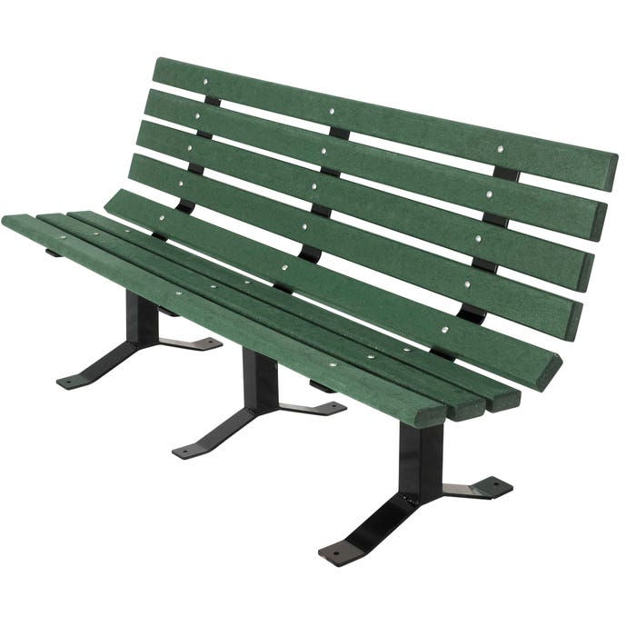 UltraSite 982 Series 2 x 4 Recycled Plastic Plank Bench with Back