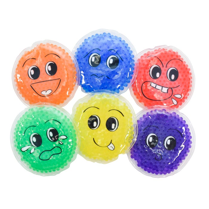 Abilitations Gel Bead Emotion Sensory Fidget Bags, Set of 6