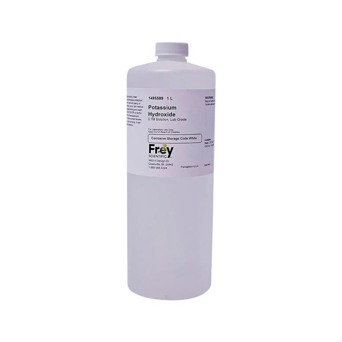 Frey Scientific Potassium Hydroxide, 0.1M Aqueous Solution, Lab Grade, 1 Liter