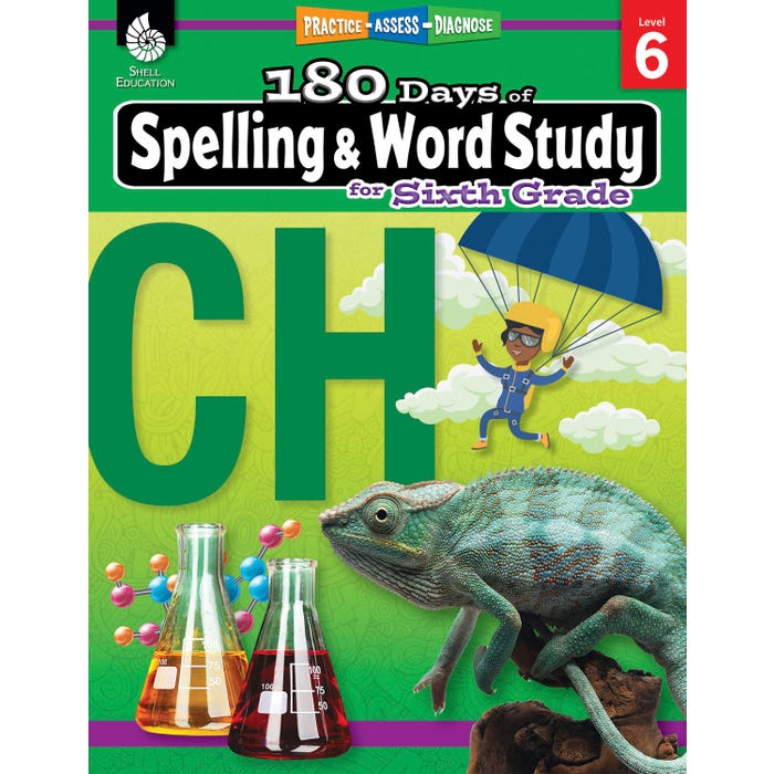 Shell Education 180 Days of Spelling and Word Study for Sixth Grade