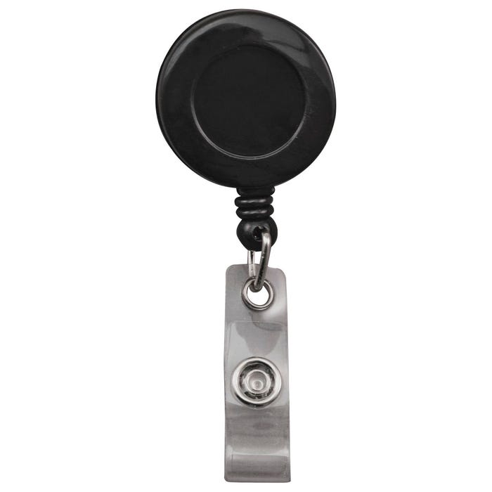 Advantus ID Badge Reel, w/Belt Clip, 30 Inches L Cord, Pack of 25, Black