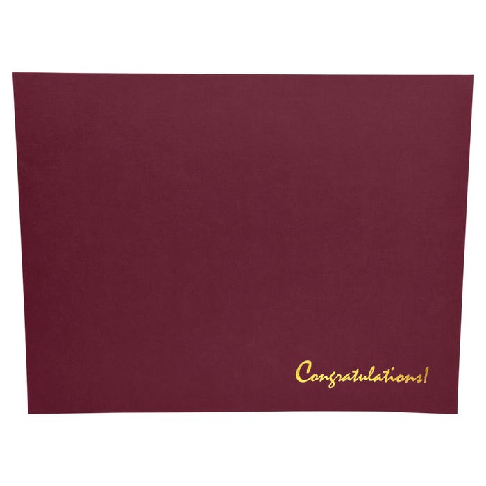 Achieve It! Congratulations Award Covers, Linen, Burgundy, Pack of 25