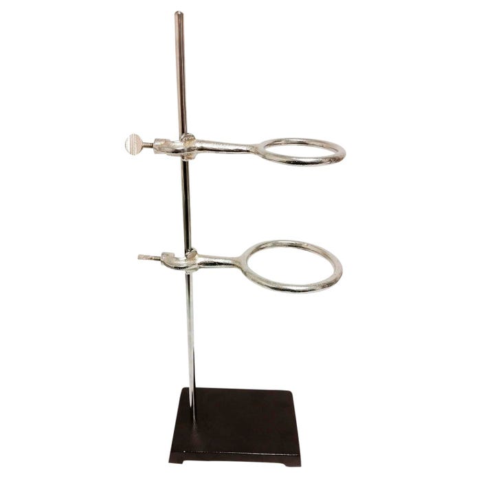 GSC Support Ring Stand and Rings, 6 x 4 in Base, 18 in Rod, Includes 2 Rings