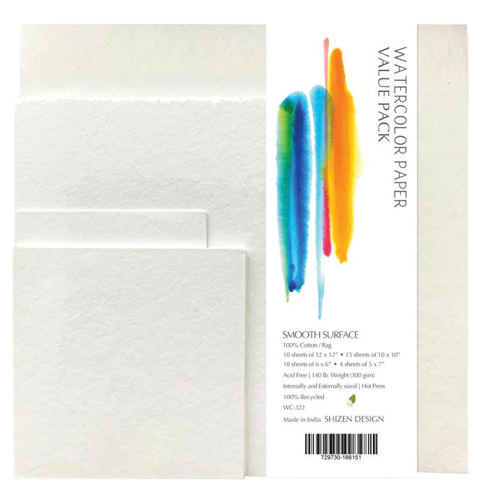 Shizen Design Watercolor Paper Value Pack, 140 lb, 39 Sheets