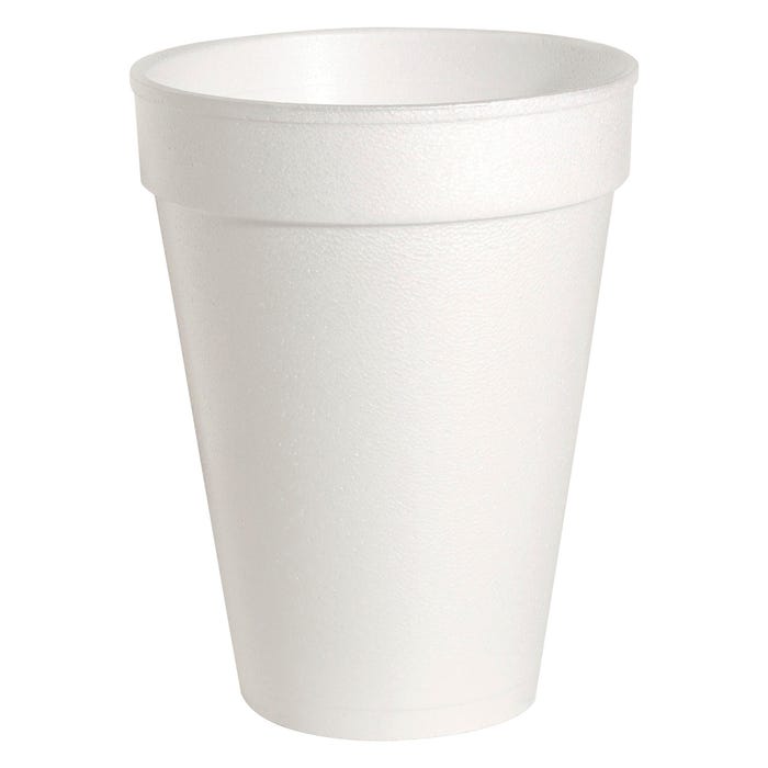 Genuine Joe 1-Piece Hot/Cold Cup, 14 oz, Styrofoam, White, Pack of 1000