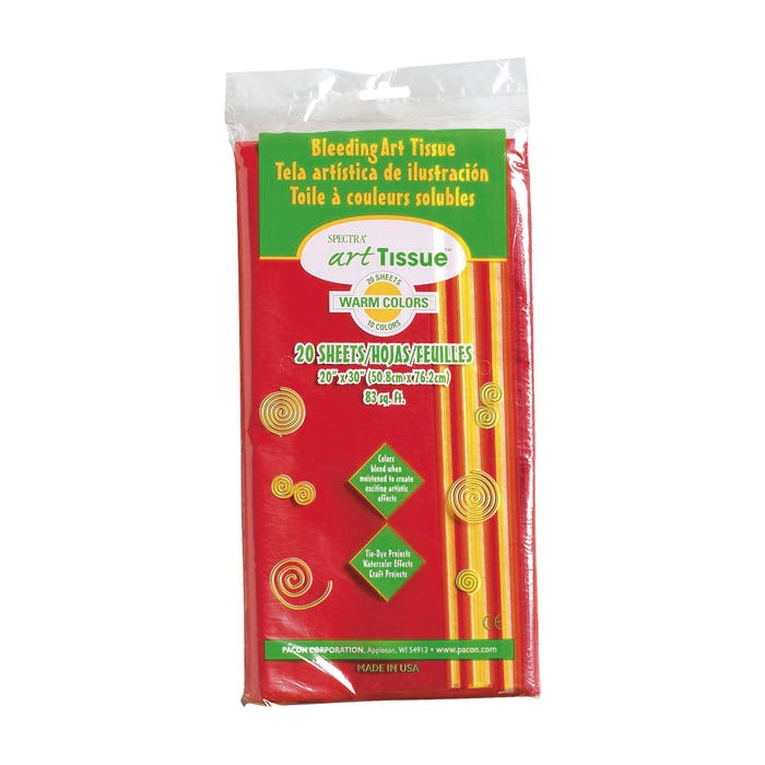 Spectra Deluxe Bleeding Tissue Paper, 20 x 30 Inches, Warm Colors, Pack of 20