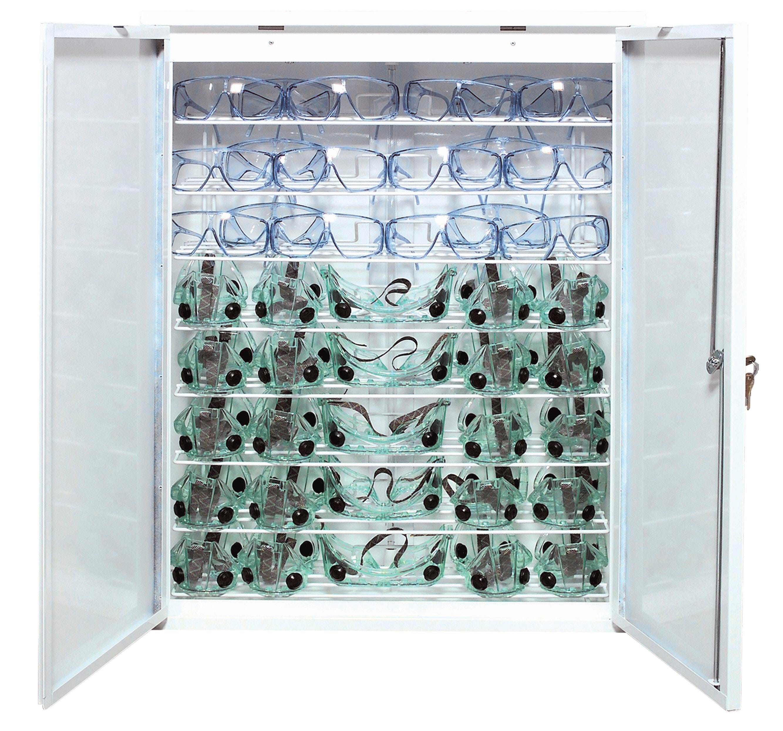 Sellstrom Germicidal Cabinet - 36 Goggles and 10 Safety Glasses, Item Number 1489839