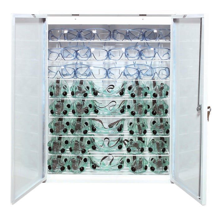 Sellstrom Germicidal Cabinet - 36 Goggles and 10 Safety Glasses