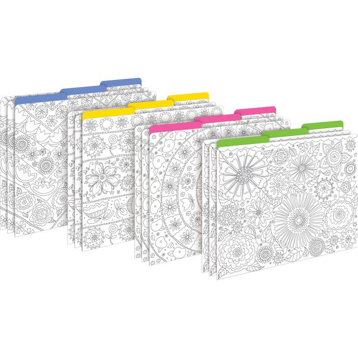 Barker Creek File Folders, Color Me Garden Design, Letter Size, Set of 12