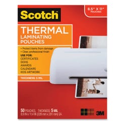 Scotch Thermal Laminating Pouch 8-9/10 x 11-1/3 In 50/Pk Clear
