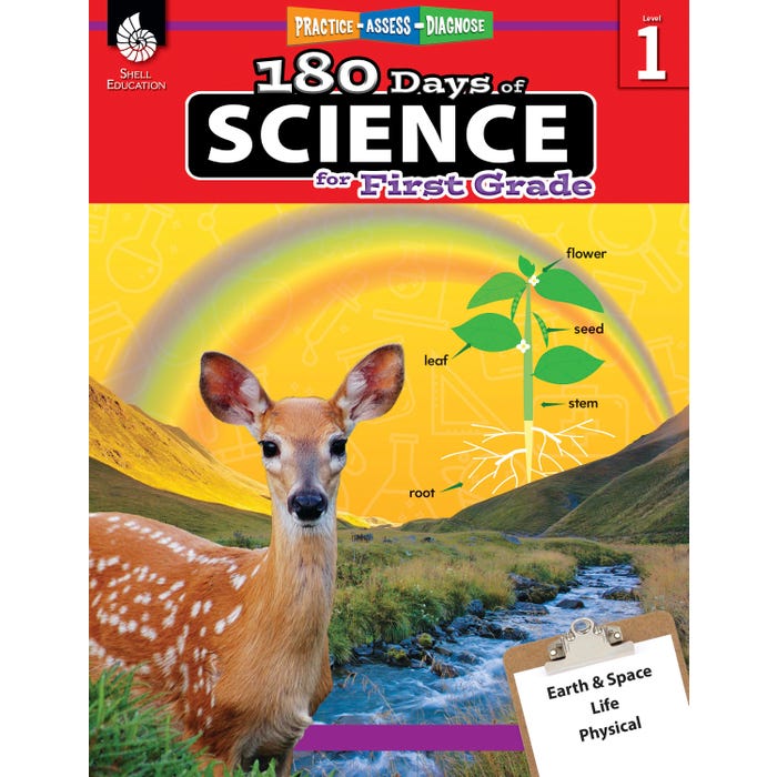 Shell Education 180 Days of Science Book for First Grade