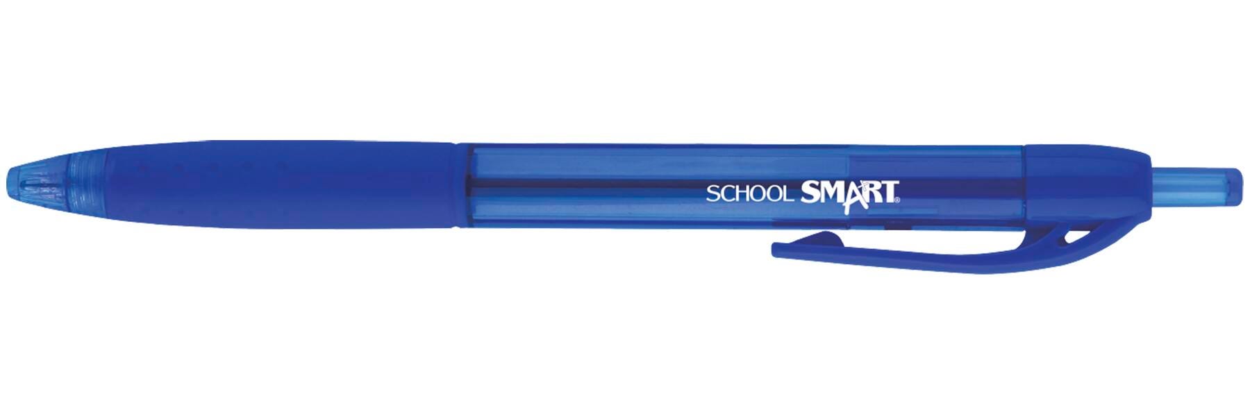 School Smart Retractable Hybrid Gel and Ink Pens, Blue, Pack of 12 1570493