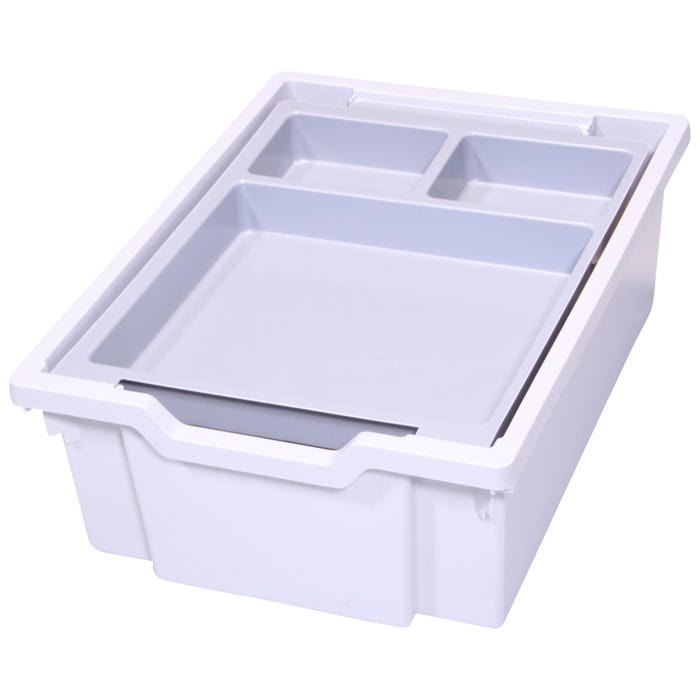 Gratnells Multi Section Insert, 10-4/5 x 15-1/3 x 1-3/5 Inches, Light Gray, 6 Trays