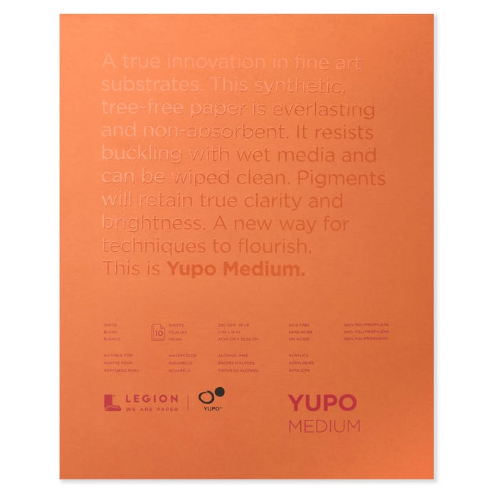 Yupo Waterproof Watercolor Pad, 11 x 14 Inches, 74 lb, 10 Sheets