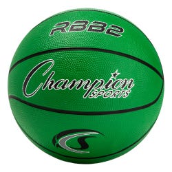 Champion Sports Rubber Basketball, Youth, Size 5, Green
