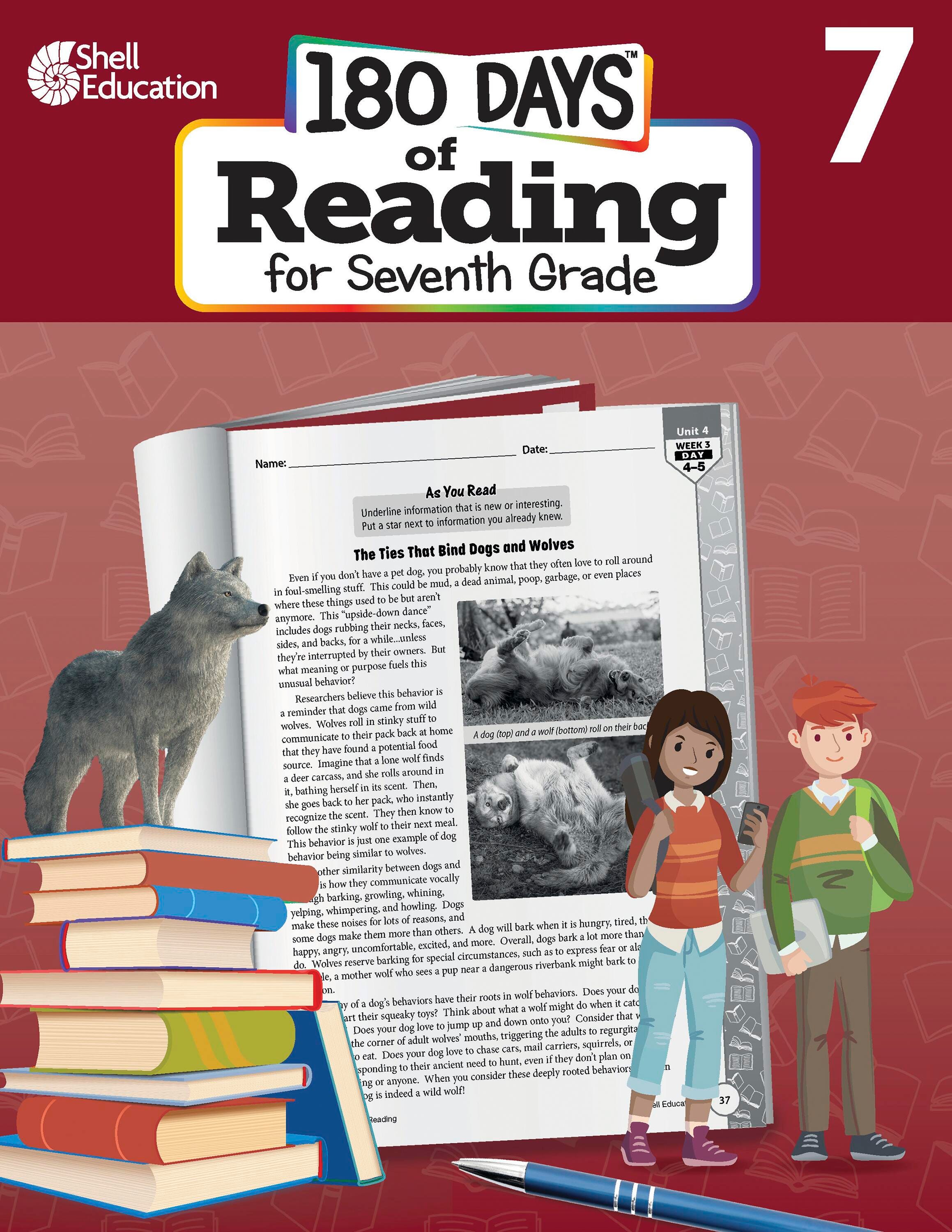 Image for Shell Education 180 Days Of Reading For Seventh Grade, Second Edition from School Specialty
