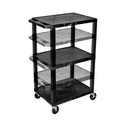 Luxor H Wilson LP 4-in-1 AV Cart, 18 X 24 in, 200 lb, Plastic, Item Number 1432728