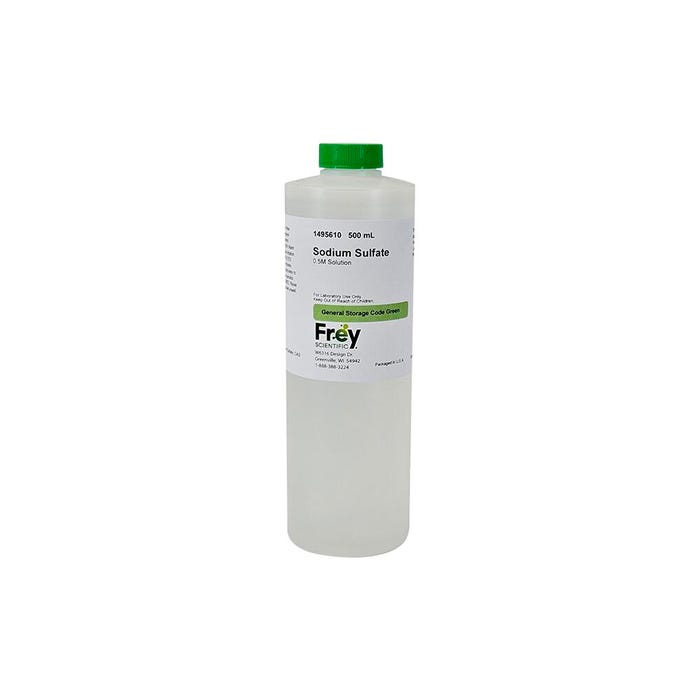 Frey Scientific Sodium Sulfate, 0.5M Solution, White Powder, Lab Grade, 500mL
