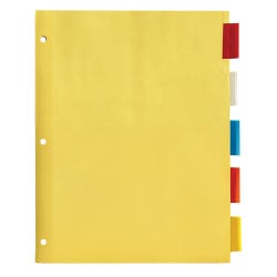 Image for School Smart 5 Tab Index Paper Dividers, Assorted Colors from School Specialty