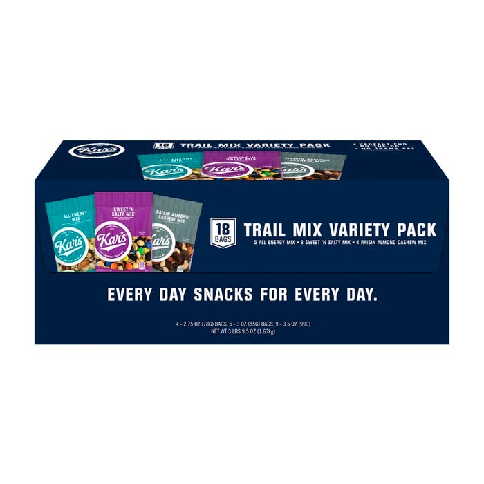 Kar's Nut and Fruit Variety Pack, Assorted, Pack of 18