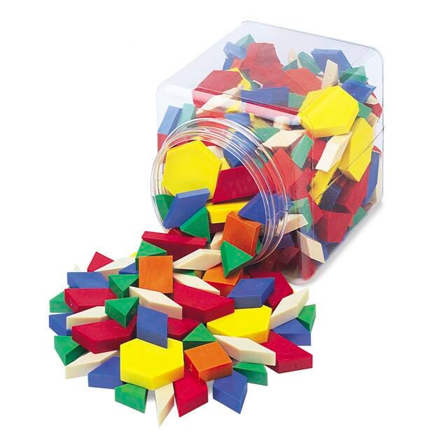 SI Manufacturing Hollow Pattern Block Set, 250 Pieces