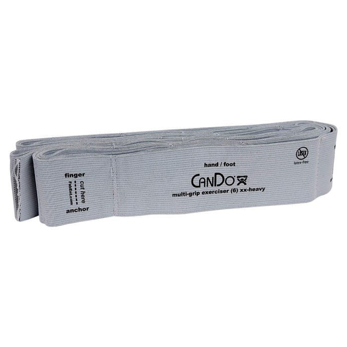 CanDo Multi-Grip Exerciser, 6 Feet, XX-Heavy, Silver