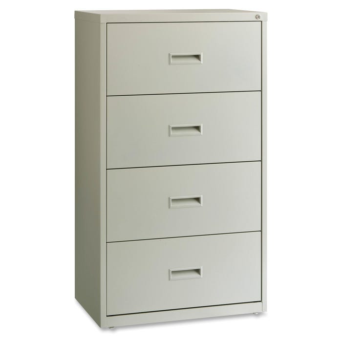 Lorell Commercial-Grade 30 in Light Gray Lateral File, 4-Drawer, 30 x 18-5/8 x 52-1/2 Inches