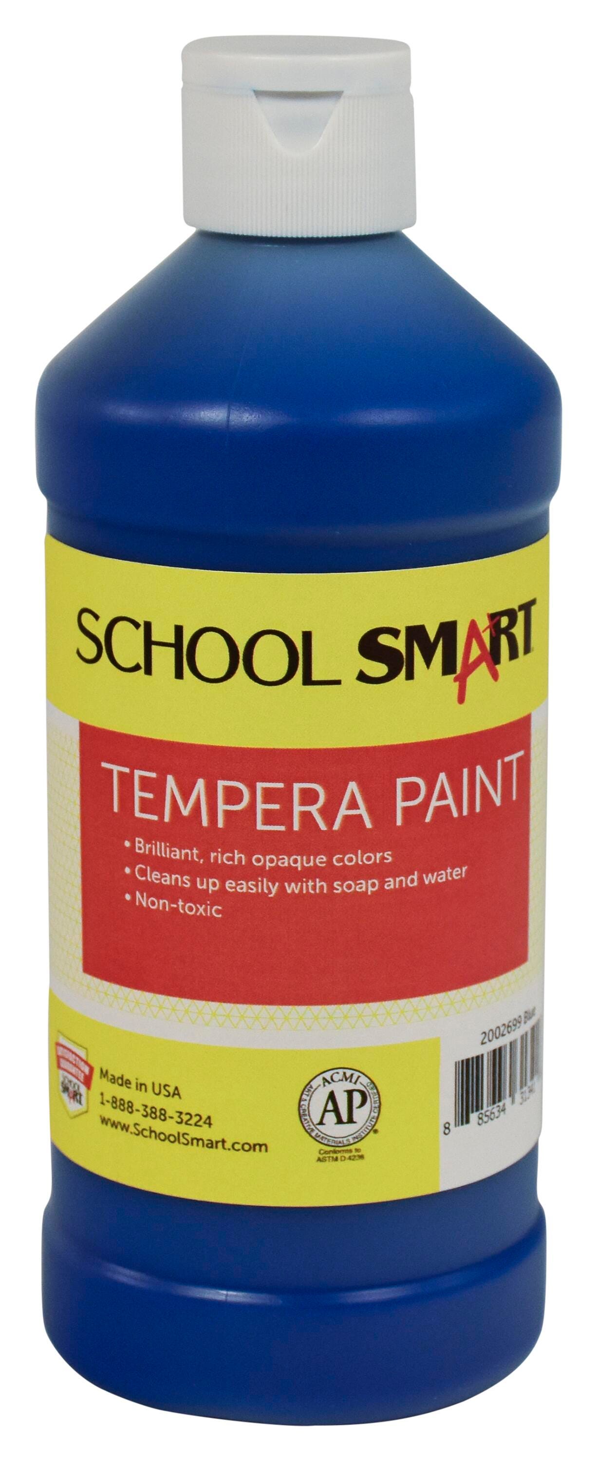 School Smart Tempera Paint, Blue, 1 Pint Bottle Item Number 2002699