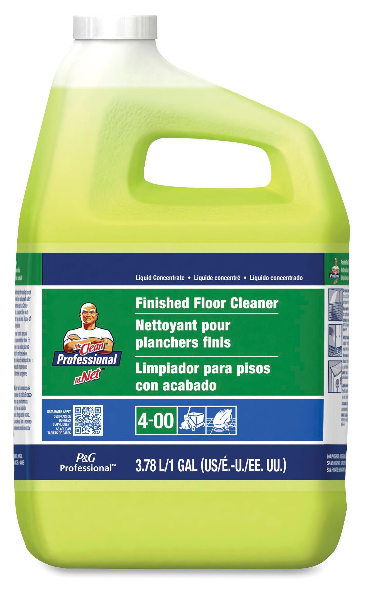 Mr Clean Finished Floor Cleaner, 1 gal, Yellow, Manual 1:128, Automatic Machines 1:512, Pack of 3, Item Number 1120948