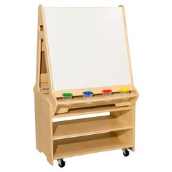 Wood Designs Mobile Trolley Easel with Storage, 26-1/2 x 22-3/8 x 44-1/2 Inches, Item Number 2089082