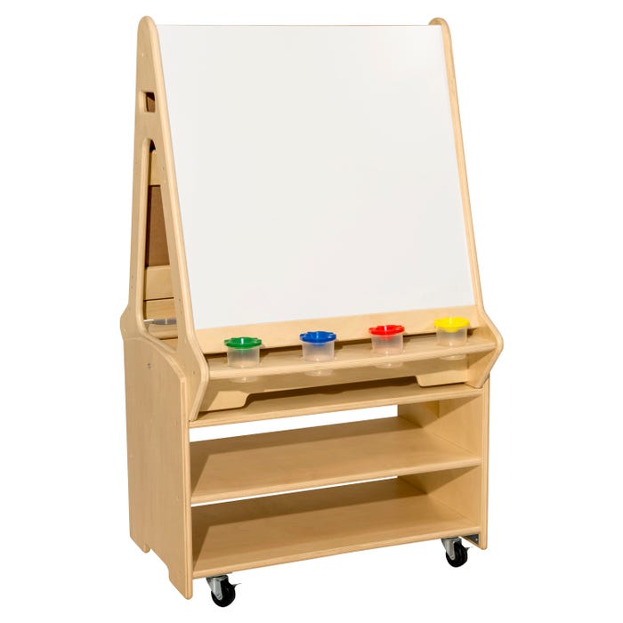 Wood Designs Mobile Trolley Easel with Storage, 26-1/2 x 22-3/8 x 44-1/2 Inches