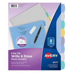 Avery Big Tab Write & Erase Dividers, 8 Tab, Multi-Color 2010289