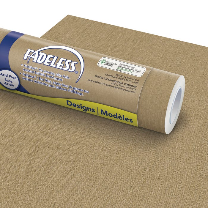 Fadeless Designs Paper Roll, Natural Burlap, 48 Inches x 50 Feet