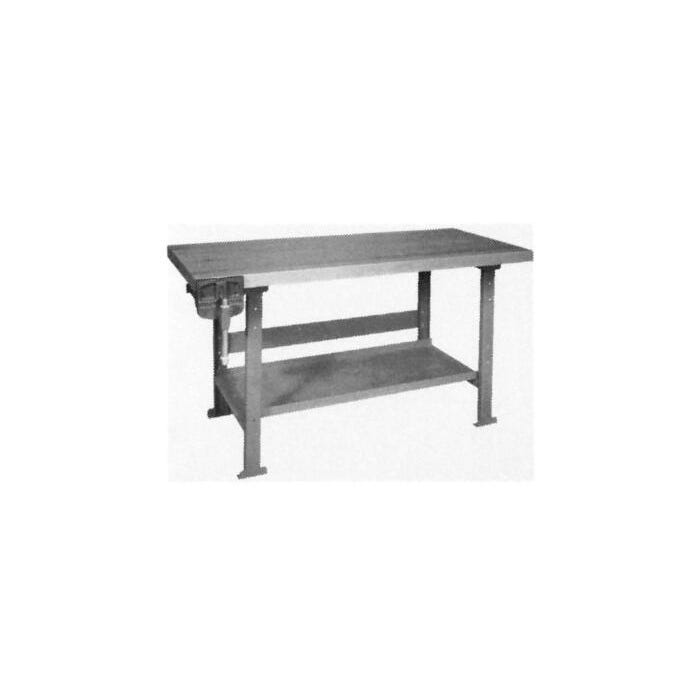 Montisa Workbench, 64 x 28 x 33-1/4 Inches, Maple Top, Metal Base