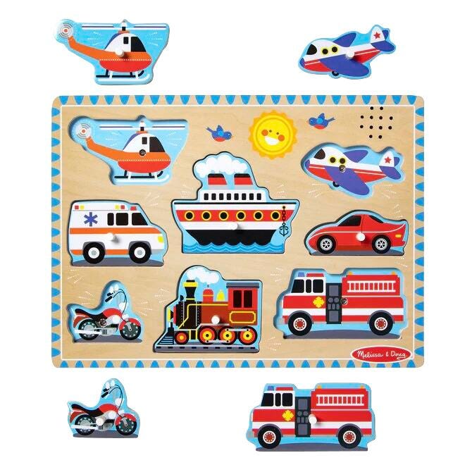 Image for Melissa & Doug Vehicles Sound 8-Piece Puzzle from School Specialty