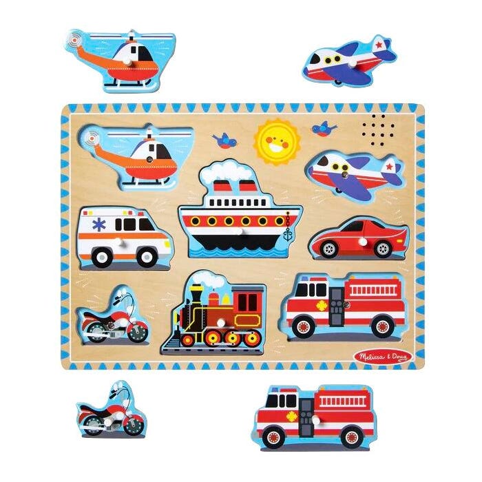 Melissa & Doug Vehicles Sound 8-Piece Puzzle