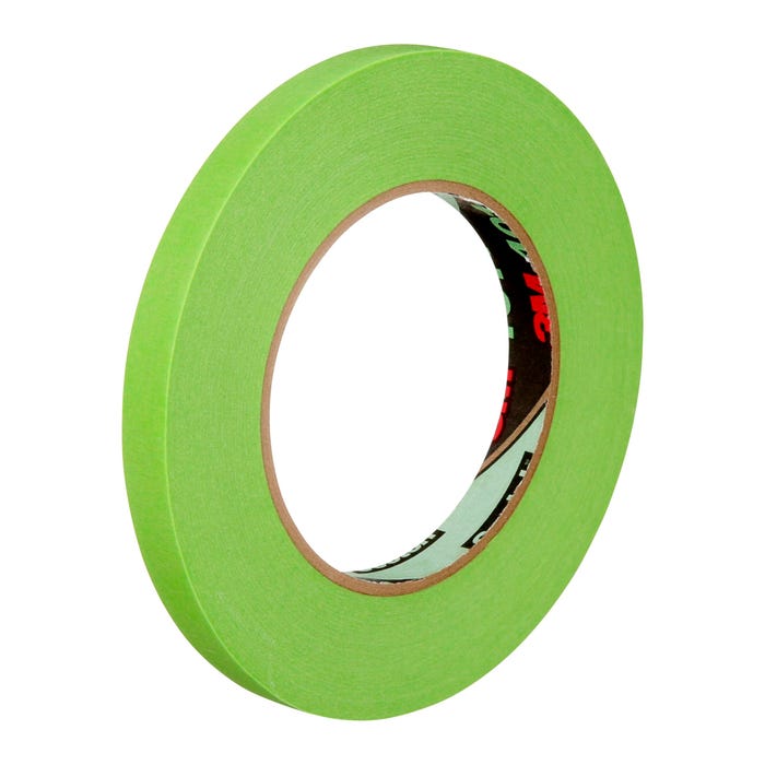 3M 401+ High Performance Masking Tape, 0.50 Inch x 60 Yards, Green