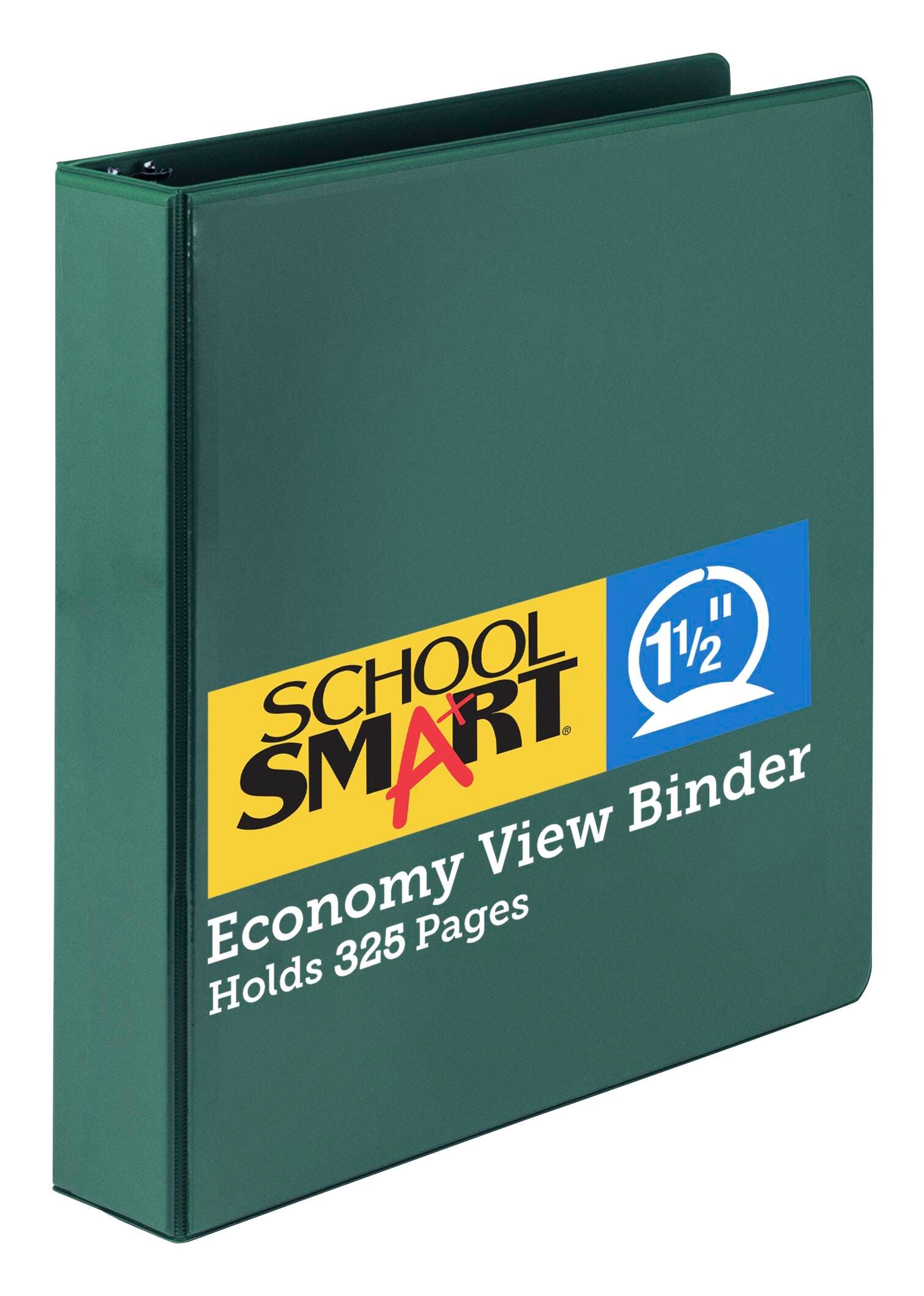 Image for School Smart Polypropylene Round Ring View Binder, 1-1/2 Inches, Green from School Specialty