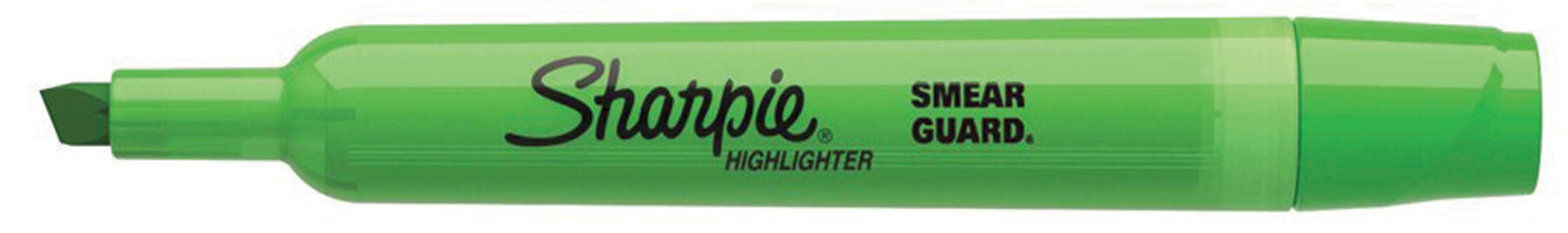 Sharpie Tank Style Highlighters, Chisel Tip, Fluorescent Green, Pack of 12 077286