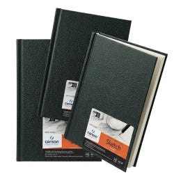 Canson Basic Hardcover Sketchbook, 5-1/2 x 8-1/2 Inches, 65 lb, 108 Sheets, Pack of 3