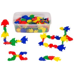 Childcraft Preschool Manipulation Fish Blocks, 3 Size Blocks, Develops Fine Motor Skills, Assorted Colors, Item Number 2116167