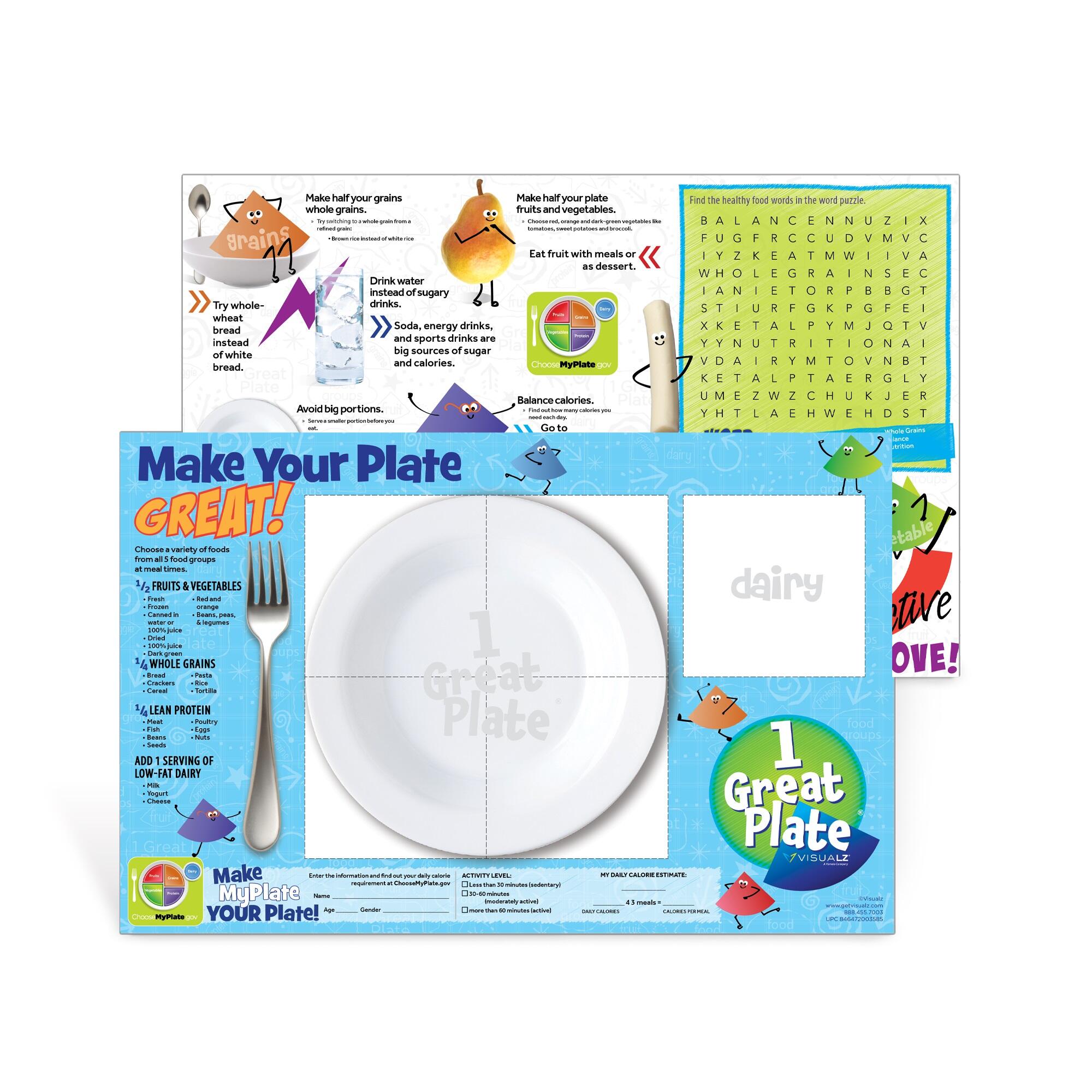 Image for Visualz 1 Great Plate Handouts, 11 x 17 Inches, 2-Sided, 50 Sheets from School Specialty