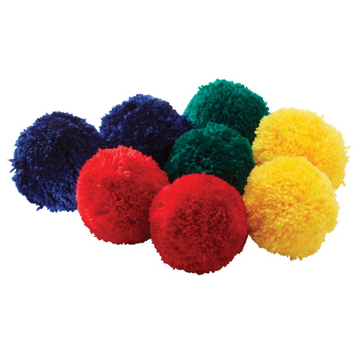 FlagHouse Colored Fleece Ball, 4 Inches, Assorted Colors, Set of 4