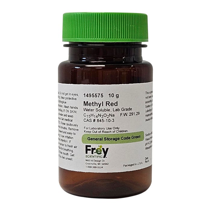 Frey Scientific Methyl Red, Water Soluble, Lab Grade, 10 Grams