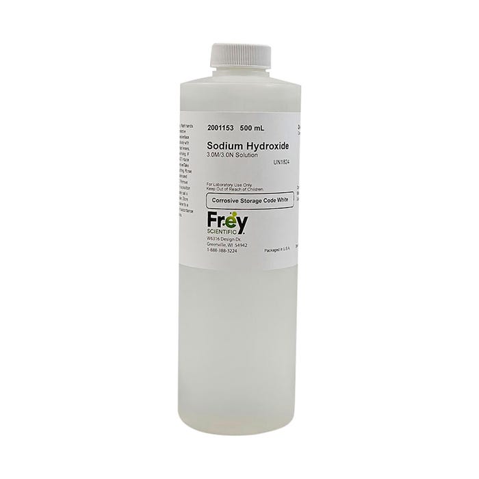 Frey Scientific Sodium Hydroxide, 3.0M Solution, Lab Grade, 500mL