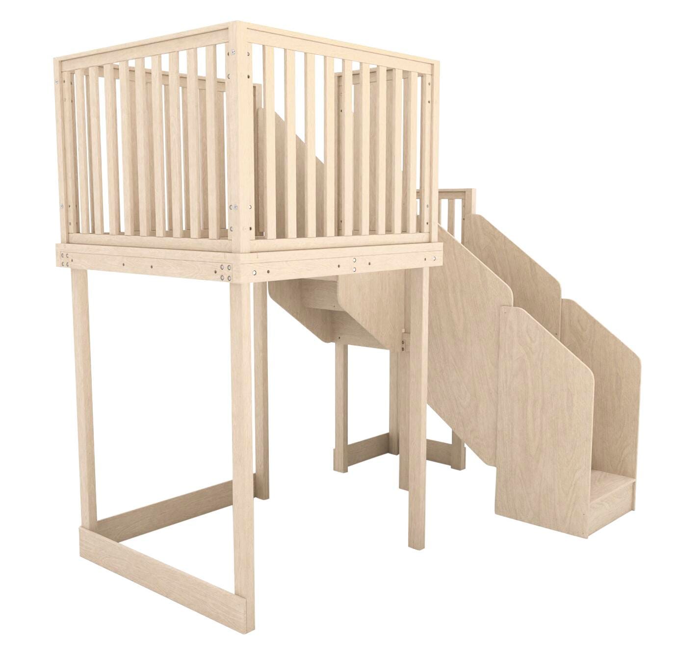 Childcraft Basic Loft with Wooden Slats, 94-1/8 x 48 x 88 Inches, Item Number 1571603