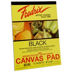 Fredrix Canvas Pad, 9 x 12 Inches, Black, Item Number 2105199
