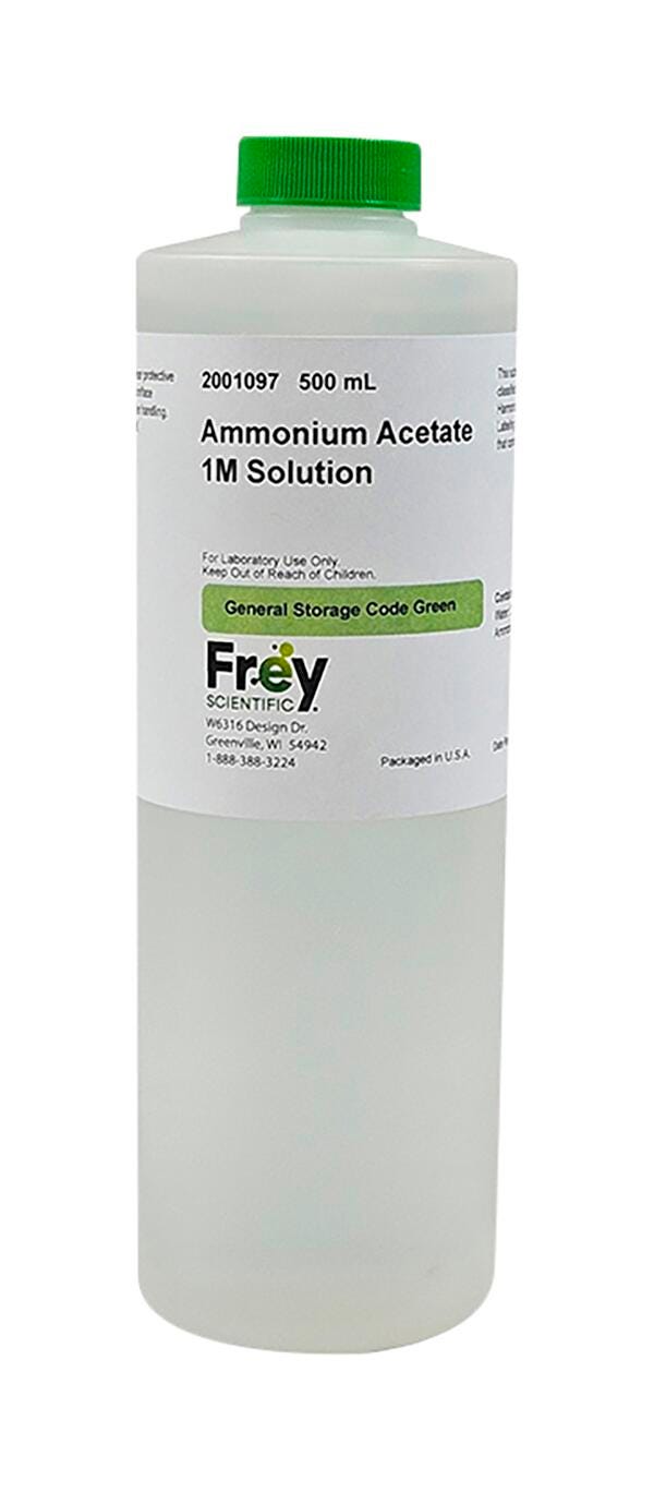 Frey Scientific Ammonium Acetate 1M Solution, 500mL
