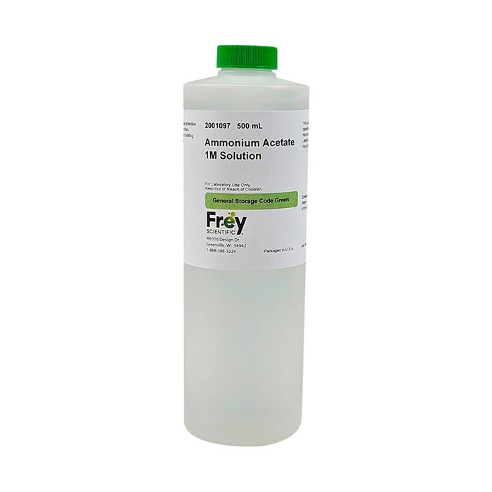 Frey Scientific Ammonium Acetate 1M Solution, 500mL